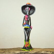 Day Of The Dead Statues Ceramic | Wayfair